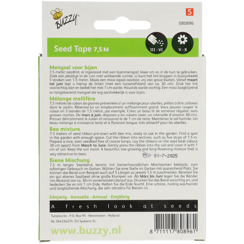 Buzzy® Zaadband Bijenmengsel