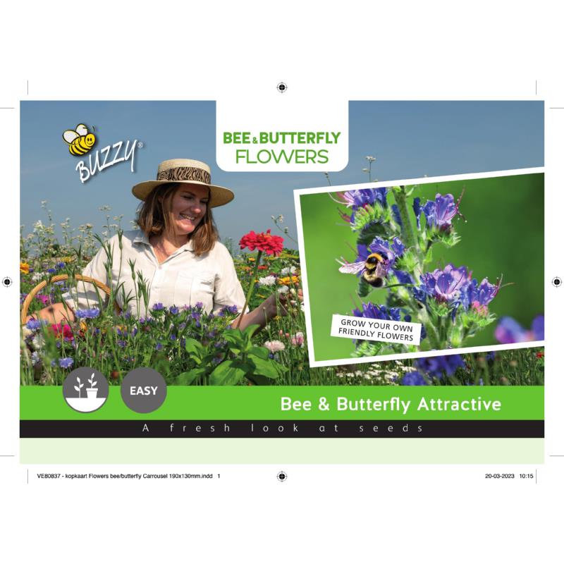 Kopkaart Bloemen bijen/vlinders H85570/V89899