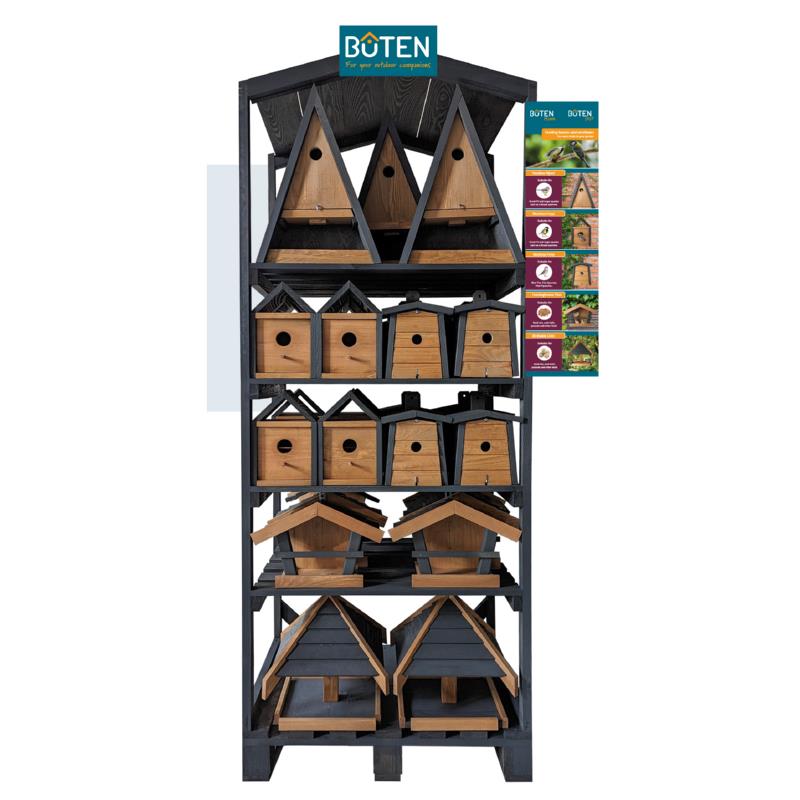 Display Blackline nestbox and feeders