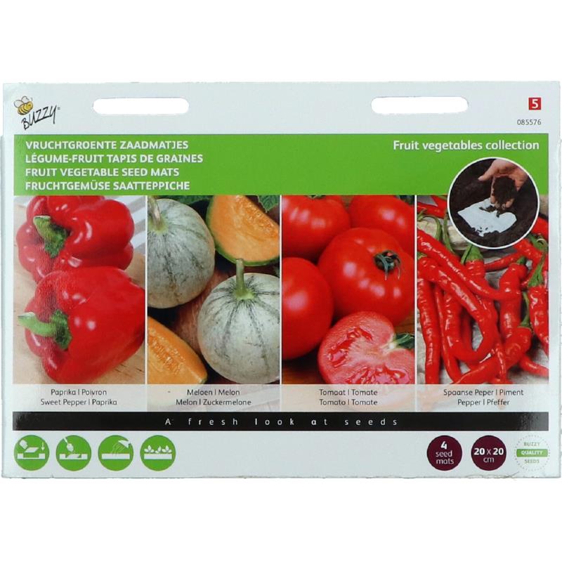 Buzzy® Zaadmatjes Vruchtgroente 4 matjes