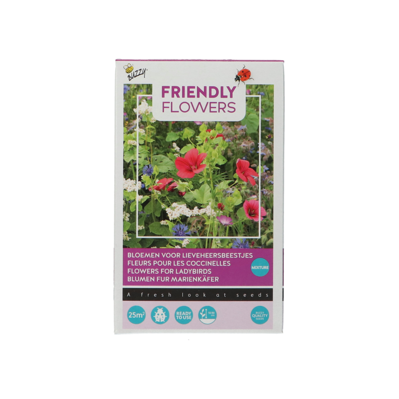 Buzzy® Strooidoosje Friendly Flower Lieveheersbeestjes 25m²
