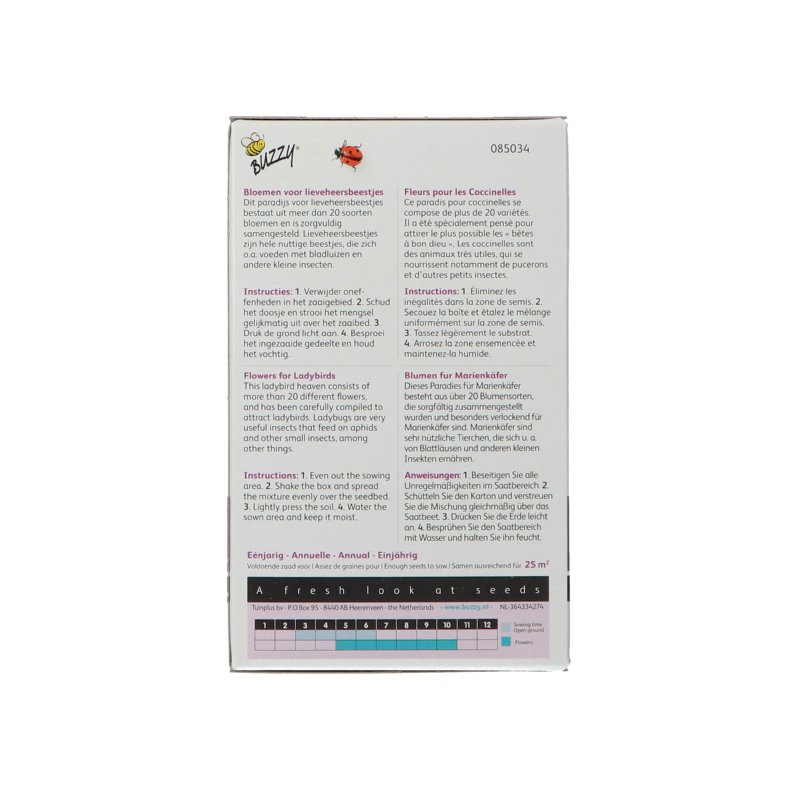 Buzzy® Strooidoosje Friendly Flower Lieveheersbeestjes 25m²