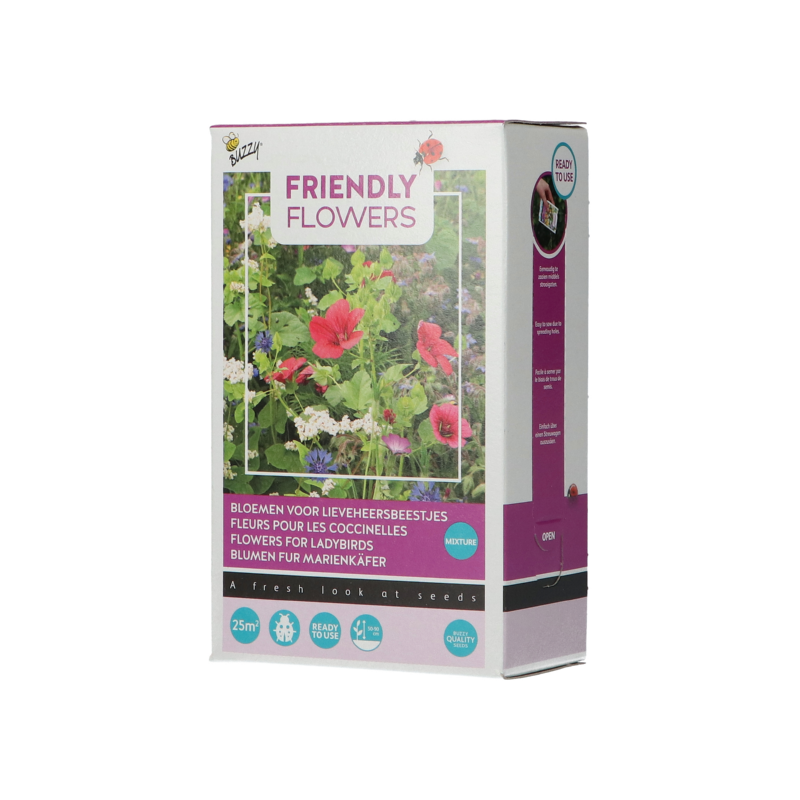 Buzzy® Strooidoosje Friendly Flower Lieveheersbeestjes 25m²