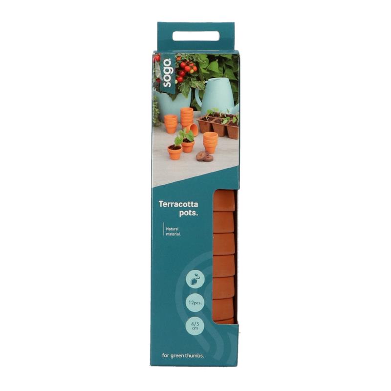 SOGO Stenen terracotta potjes 4/5cm 12st.