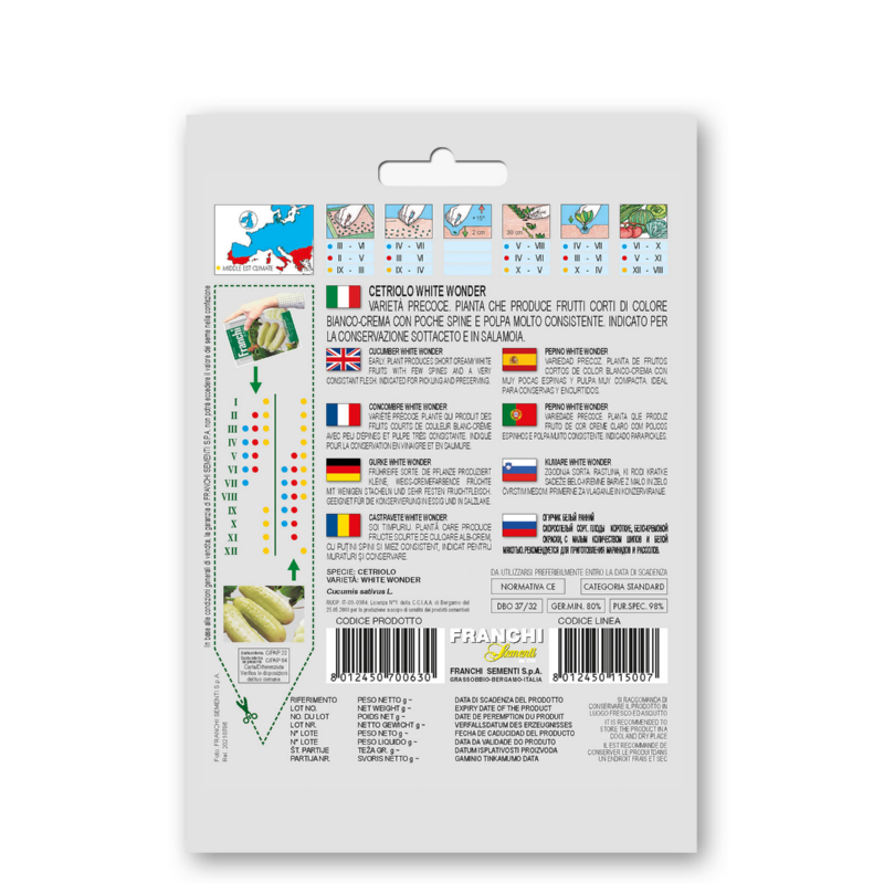 Fr Komkommer, Cetriolo White Wonder 37/32