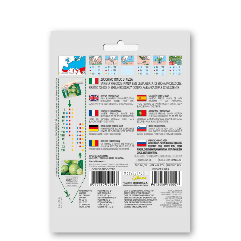 Fr Zucchino Tondo Chiaro Di Nizza - Courgette 146/18