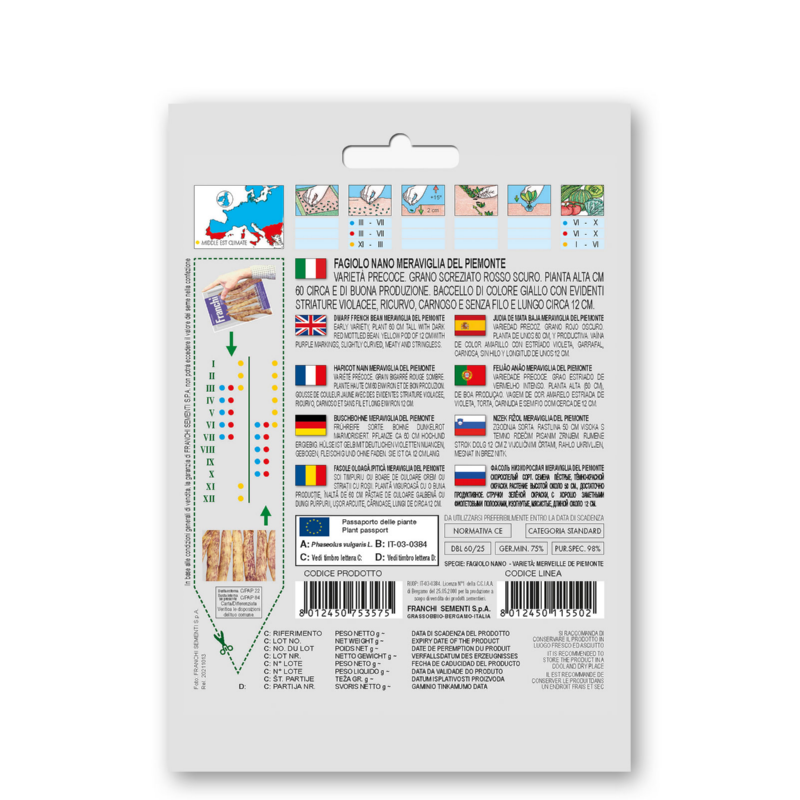 Fr Fagiolo Nano Merveille de Piemonte 60/25