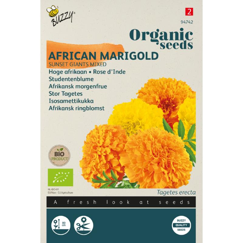 Buzzy® Organic African marigold Sunset Giants mixed (BIO)