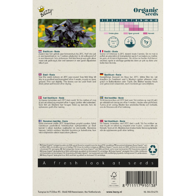 Buzzy® Organic Sweet Basil Rosie(BIO)