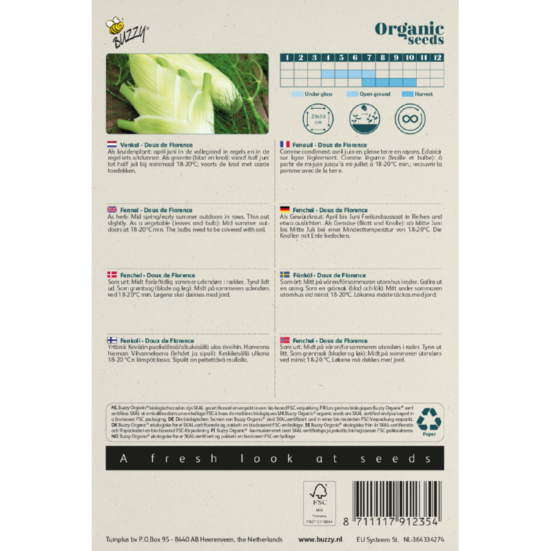 Buzzy® Organic Fennel Doux de Florence (BIO)
