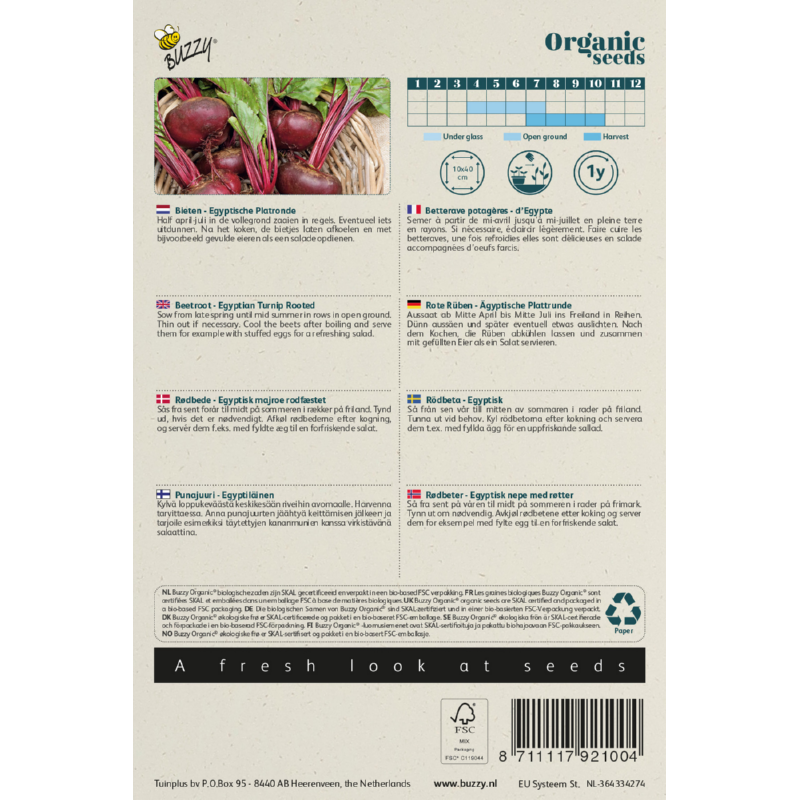 Buzzy® Organic Bieten Egyptische Platronde (BIO)