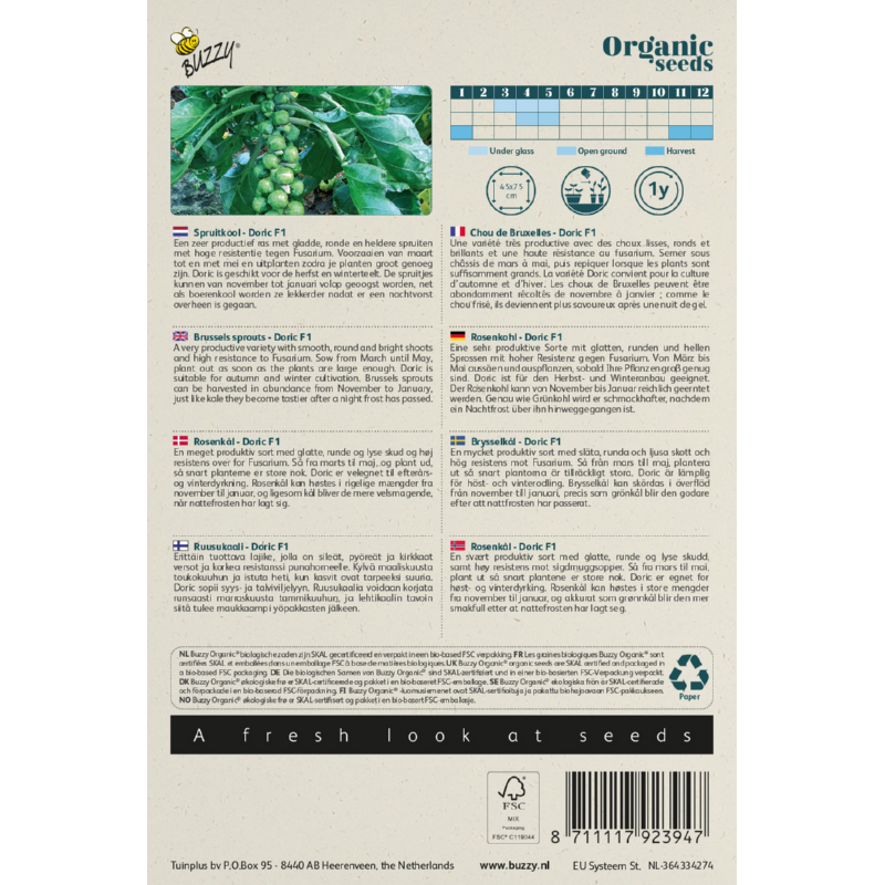 Buzzy® Organic Brussels sprouts Doric F1 (BIO)