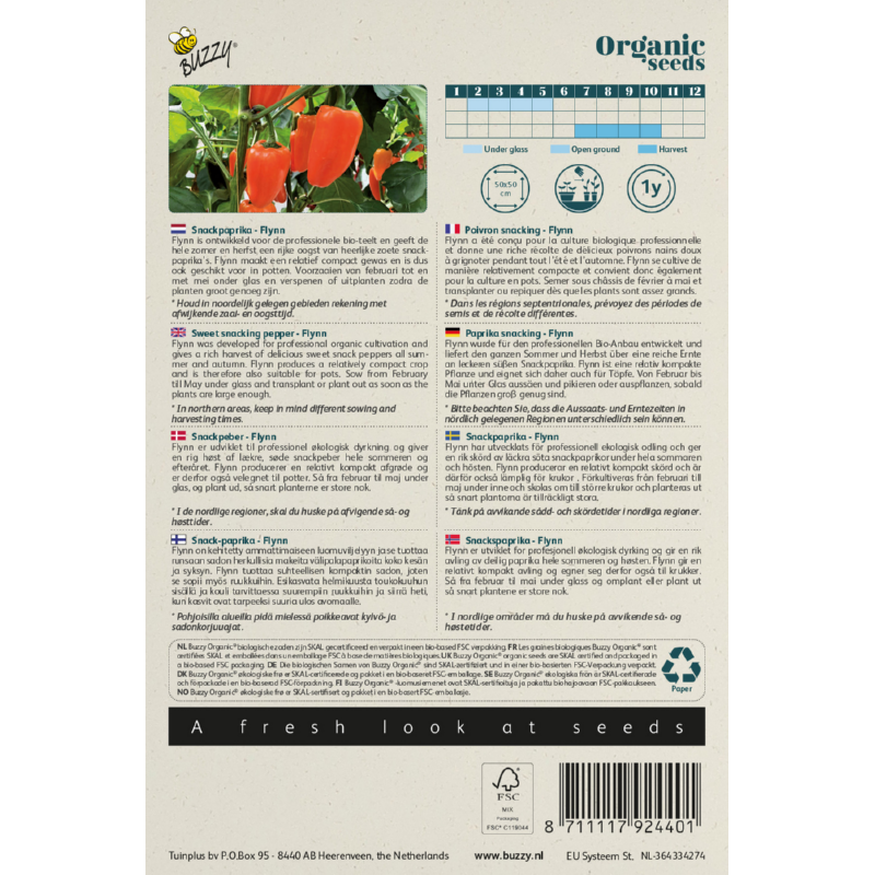 Buzzy® Organic Snackpaprika Flynn (BIO) oranje