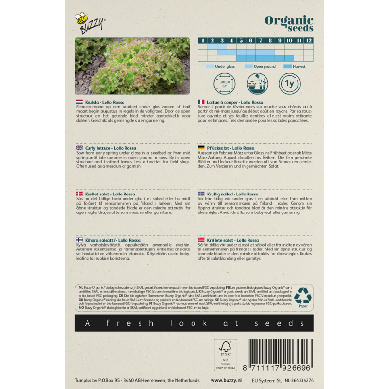 Buzzy® Organic Krulsla Lollo Rossa  (BIO)
