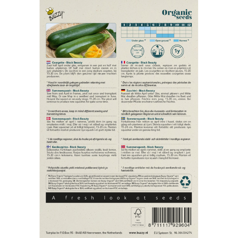 Buzzy® Organic Summersquash Black Beauty(BIO)