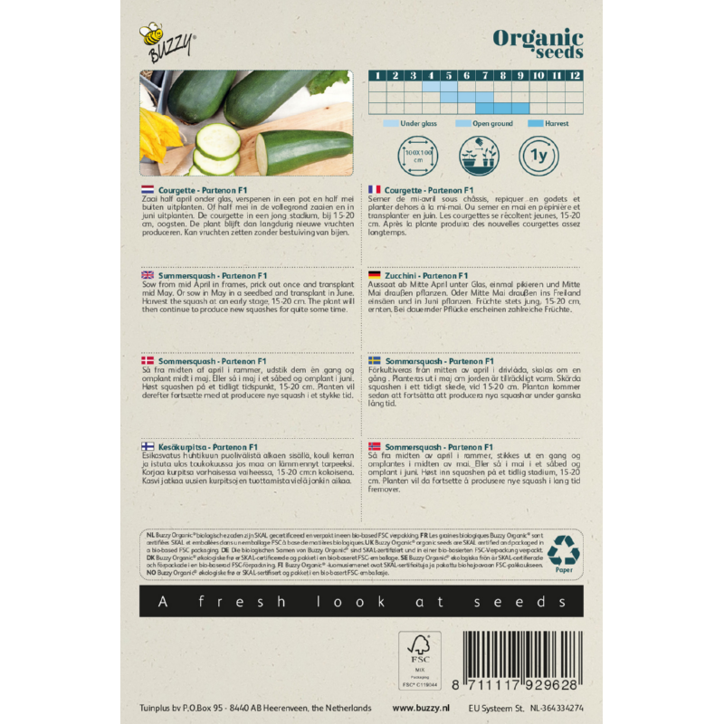 Buzzy® Organic Summersquash Partenon F1(BIO)