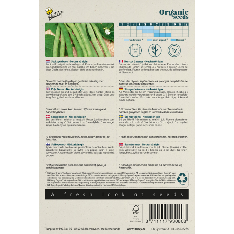 Buzzy® Organic Pole Beans Neckarkönigin (BIO)