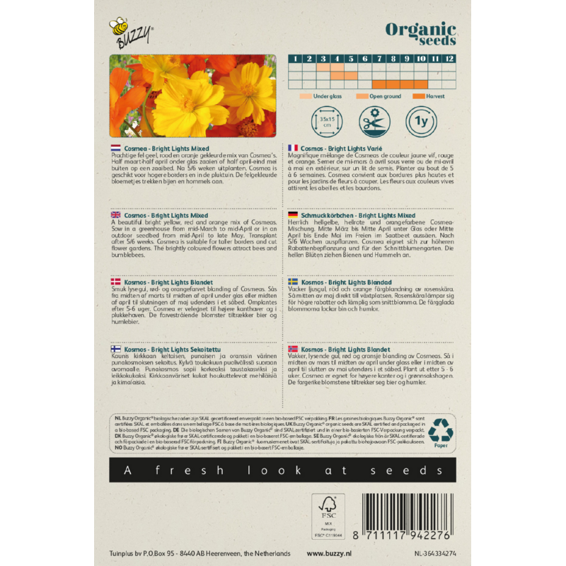 Buzzy® Organic Cosmos Bright Lights Mixed (BIO)