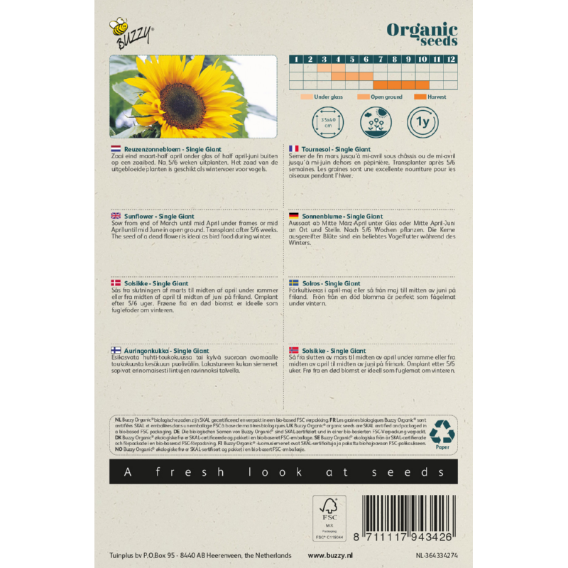 Buzzy® Organic Sunflower Giant(BIO)