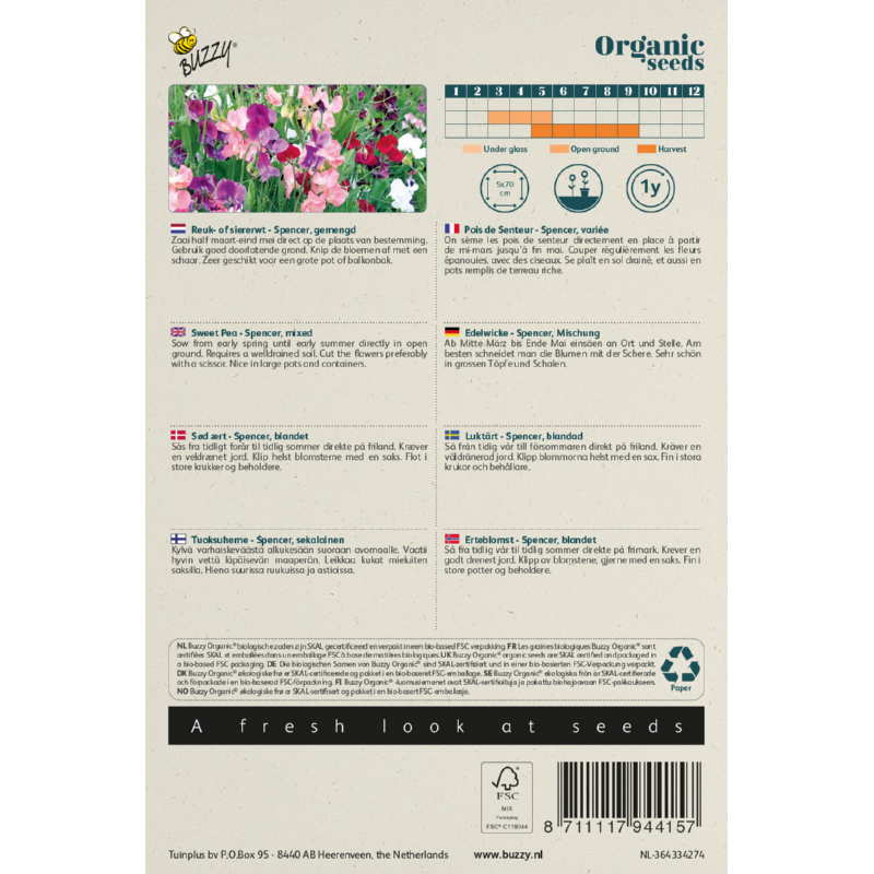 Buzzy® Organic Lathyrus, Reuk- of Siererwt Spencer (BIO)