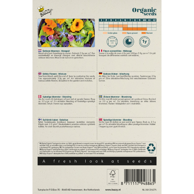 Buzzy® Organic Edible Flowers Mixture