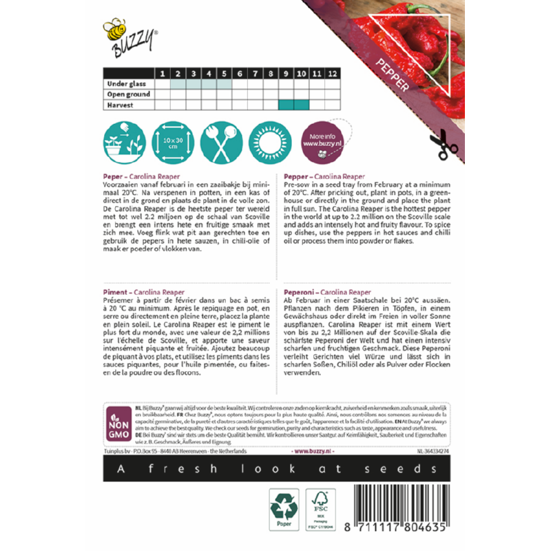 Buzzy® Xotica Peper Carolina Reaper