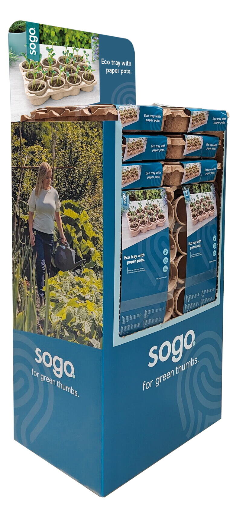 SOGO Display Eco kweektray incl. 12 paperpots 9cm (20st)