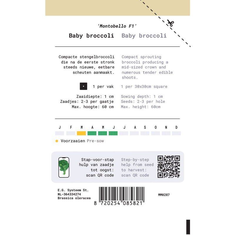Makkelijke Moestuin Baby Broccoli Montobello F1