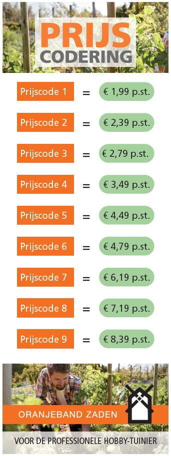 Prijscodering Oranjeband Zaden