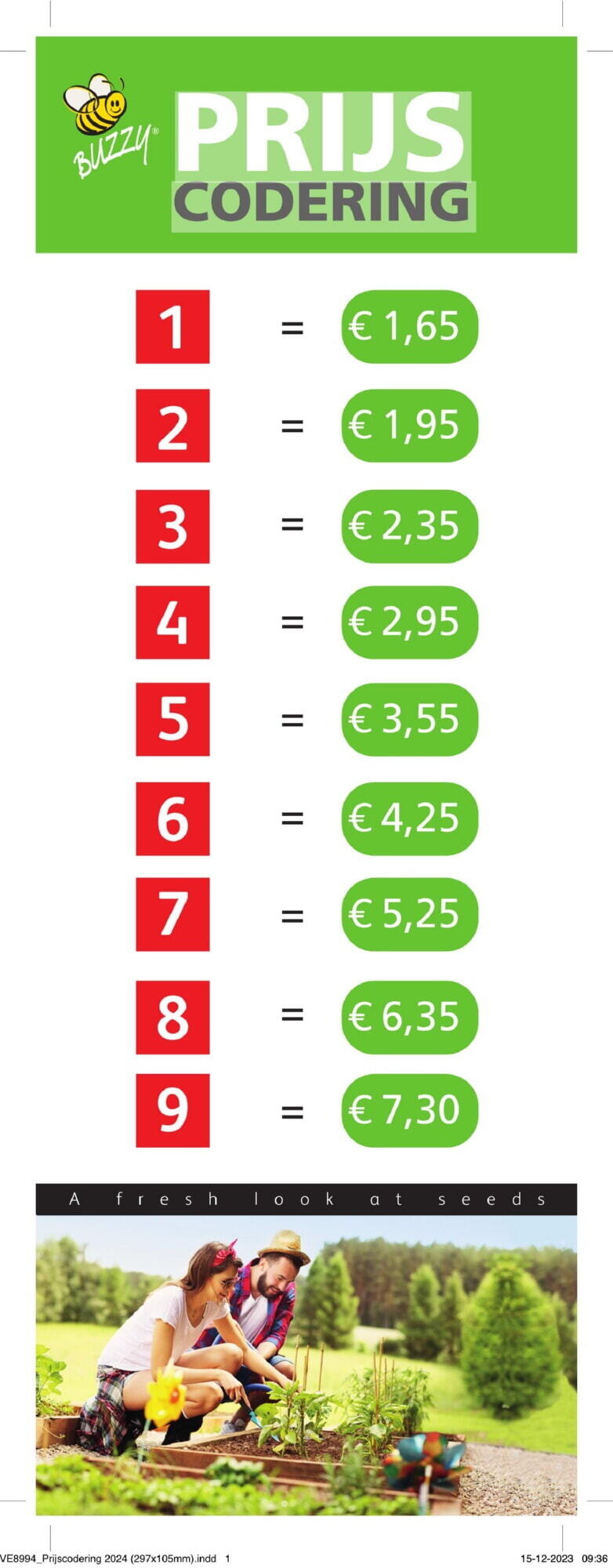 Prijscodering Buzzy Seeds Belgie