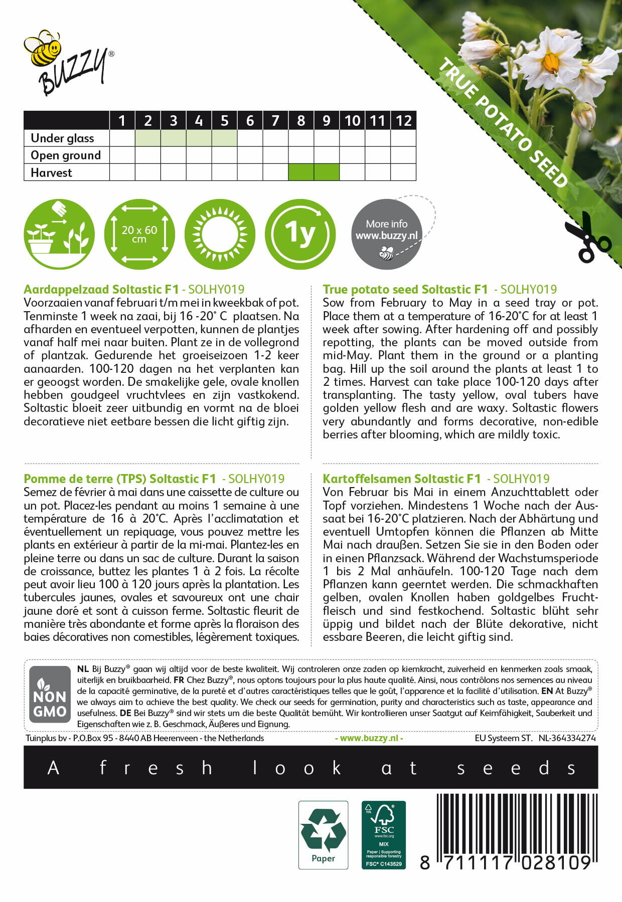 Buzzy® Aardappel uit zaad - SOLHY019