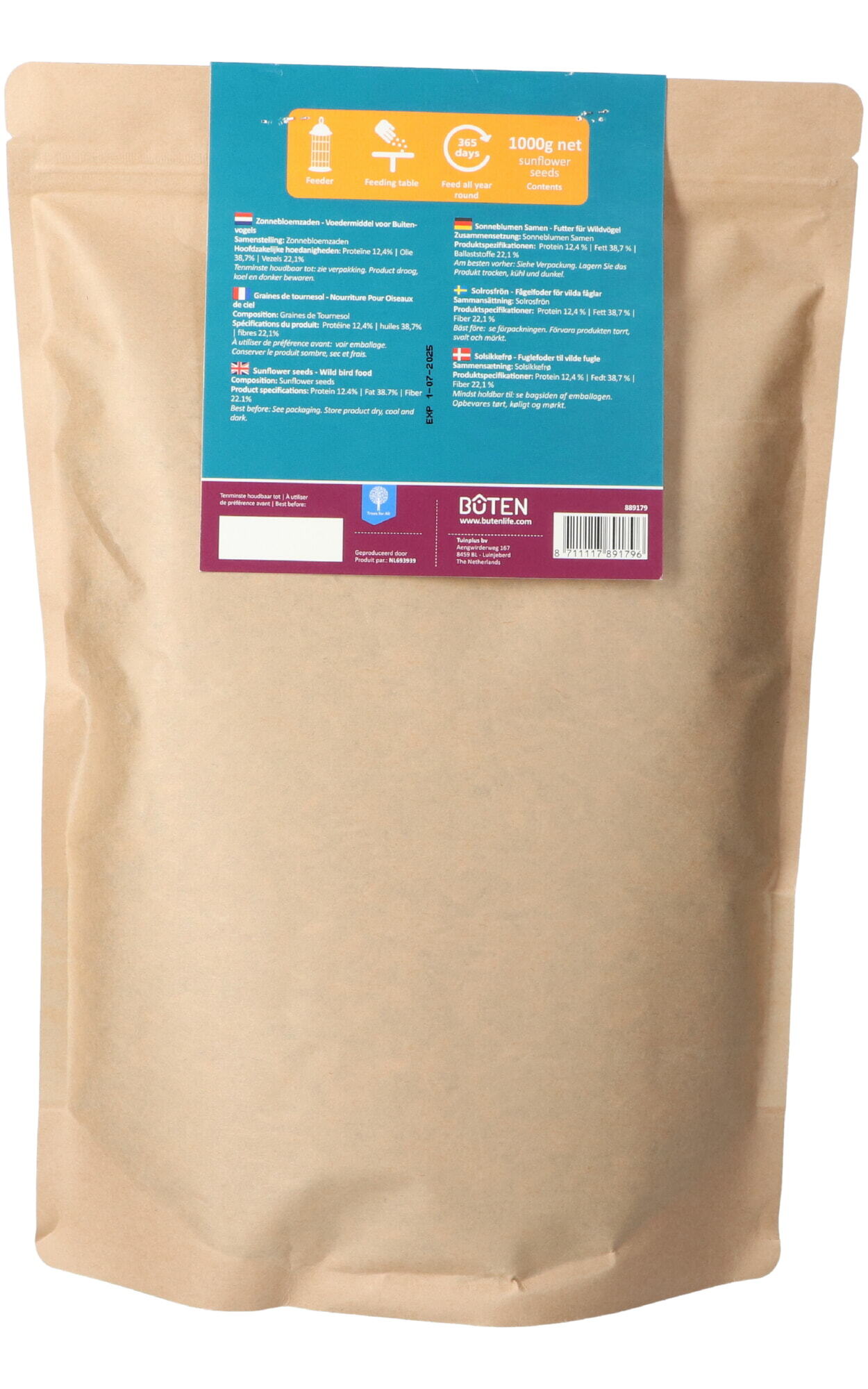 Bûten Food Graines de Tournesol 1000g