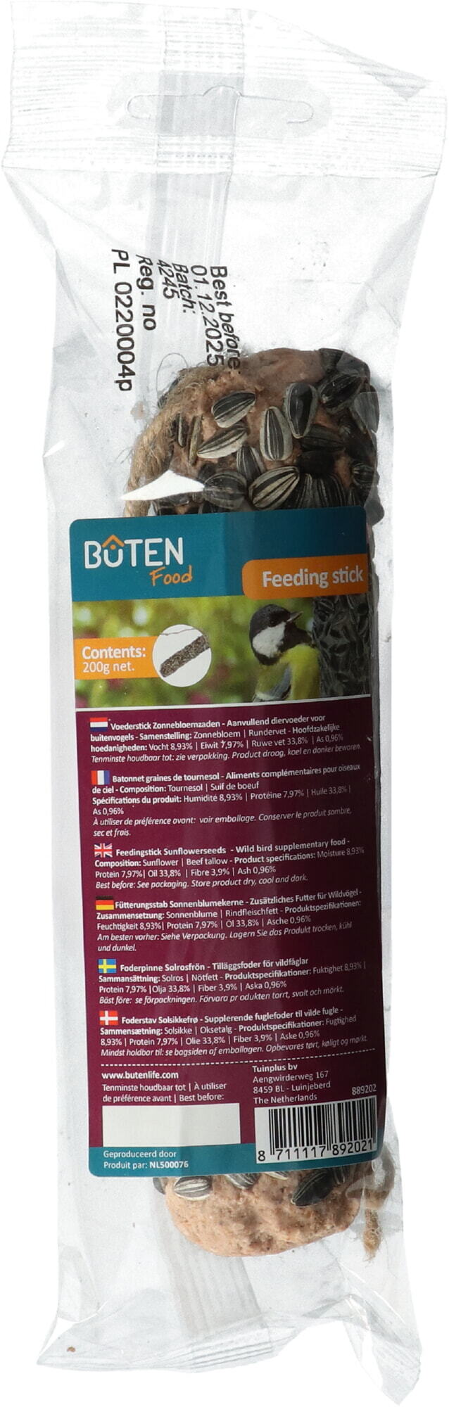 Bûten Food  Fat Snack stick 200g Sunflower
