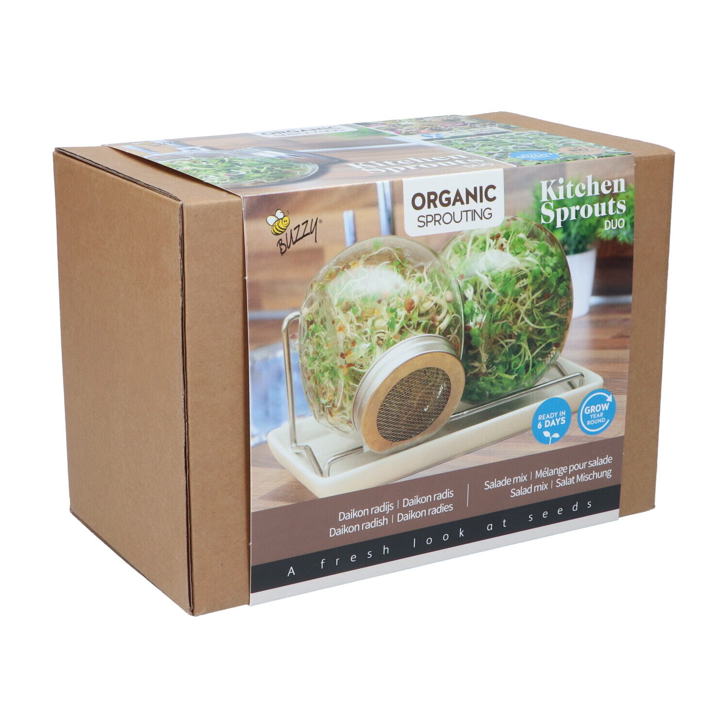 Buzzy® Organic Sprouting Duo Jar with Dish