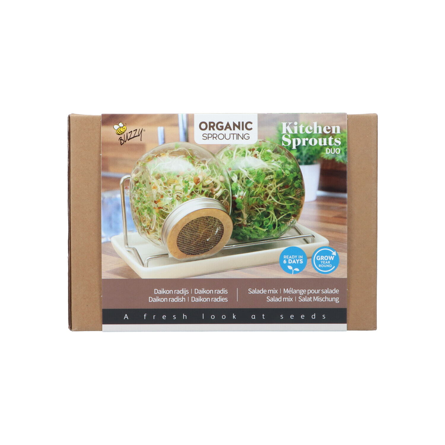 Buzzy® Organic Keimsprossen Duo Sprossenglas mit Samen