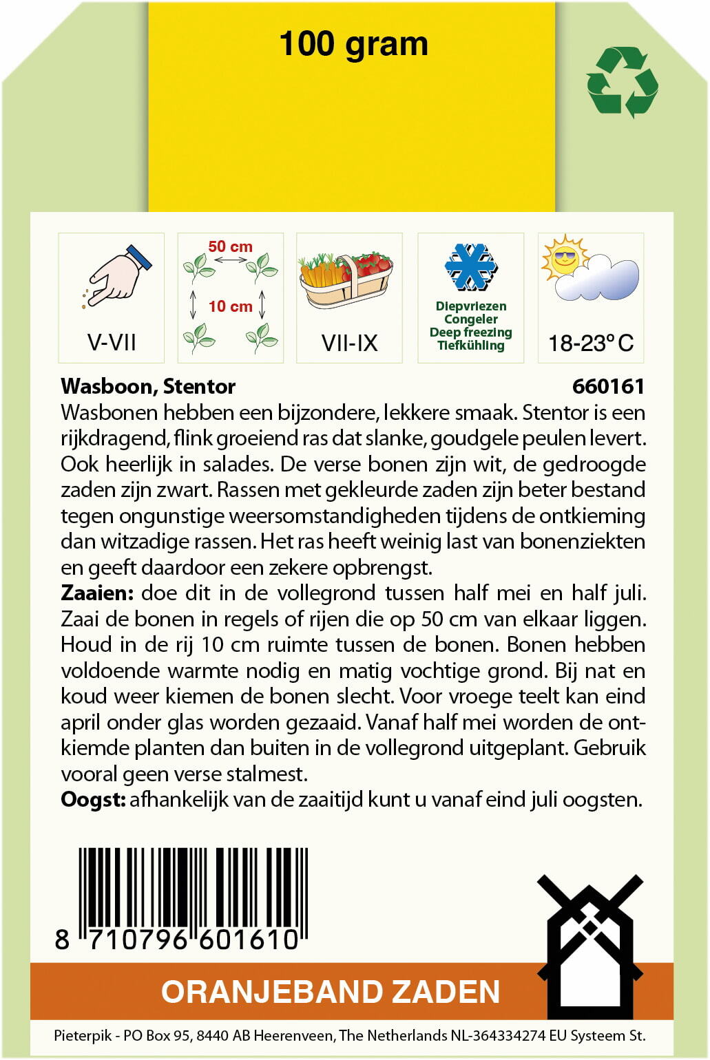 Oranjeband® Dwarf French beans Stentor, 100g