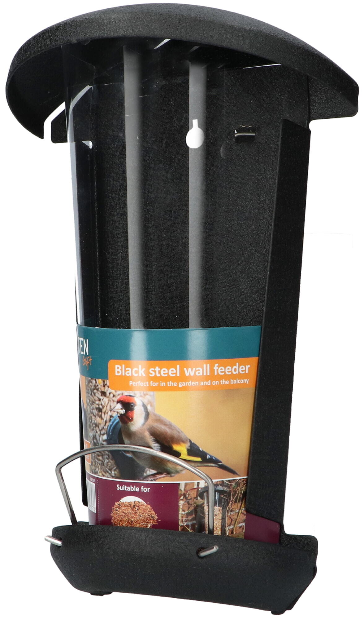 Bûten Gift Blacksteel wand Futtersäule für streufutter (4)