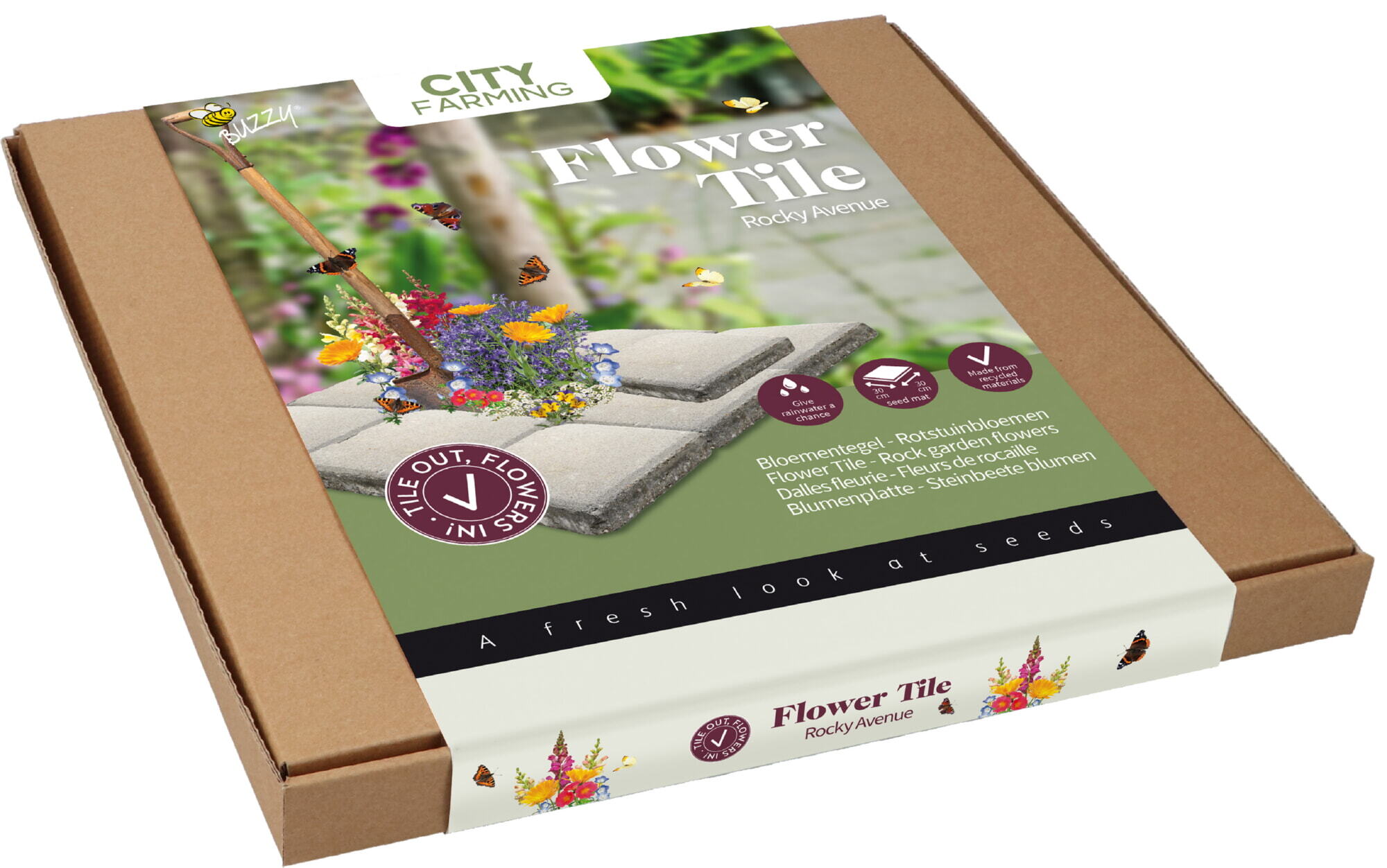 Buzzy® Sustainable flower tile Rock garden 30x30cm