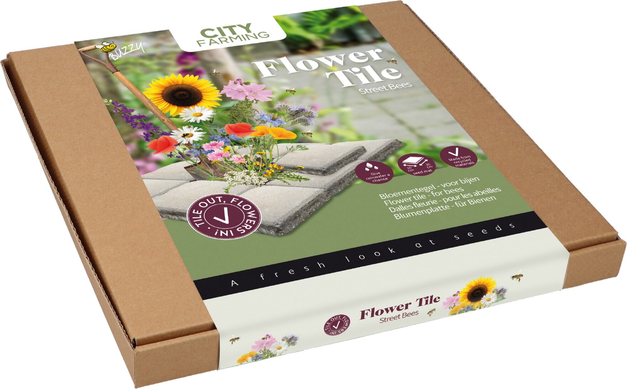 Buzzy® Flower tile Bees 30x30cm