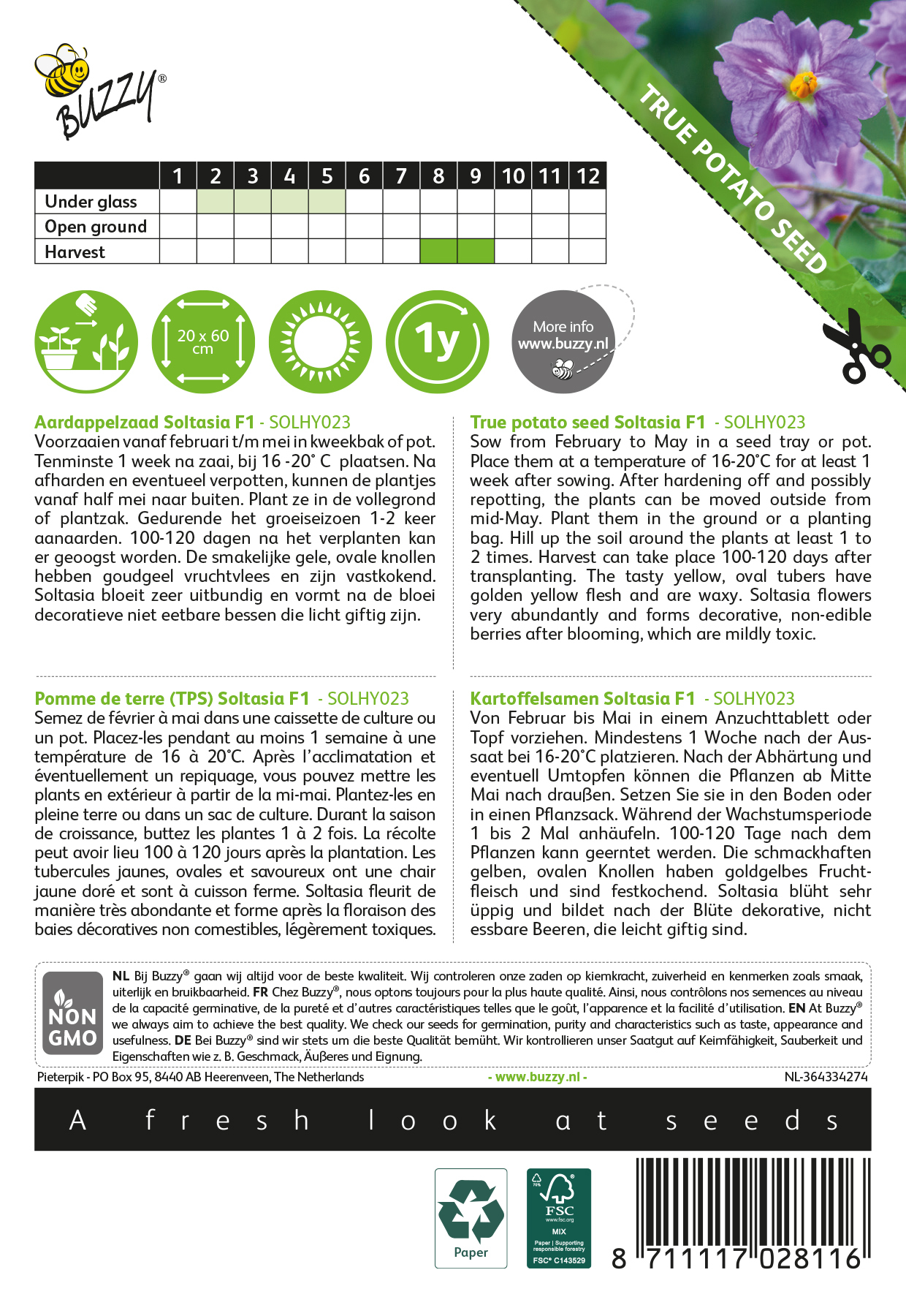 Buzzy® Aardappelzaad Soltasia F1 - SOLHY023