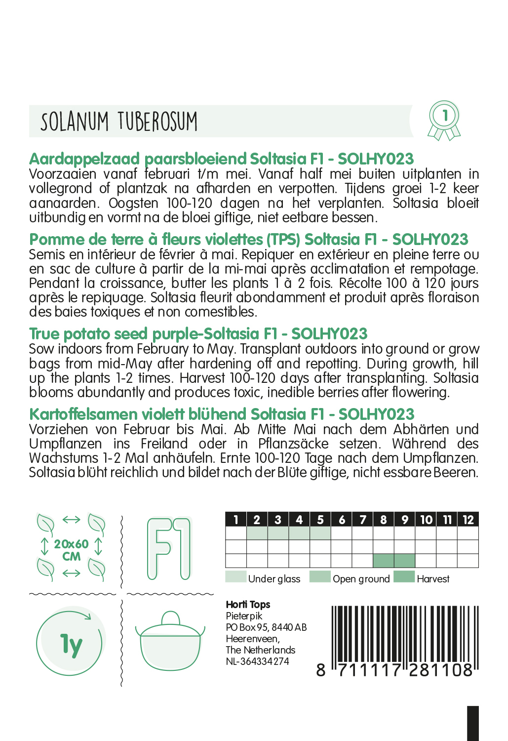 HT True potato seed Soltasia F1 - SOLHY023