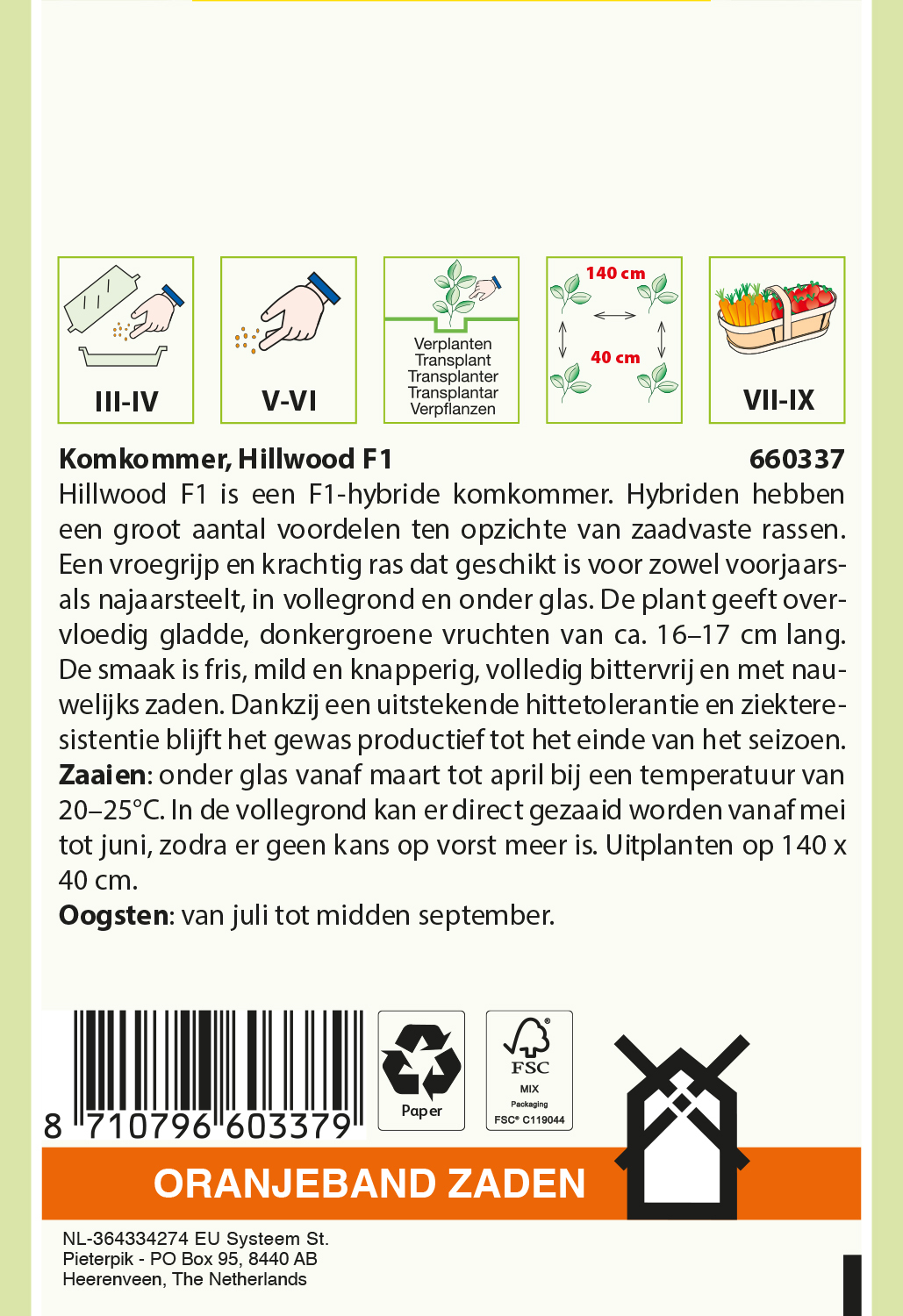 OBZ Komkommer Hillwood F1