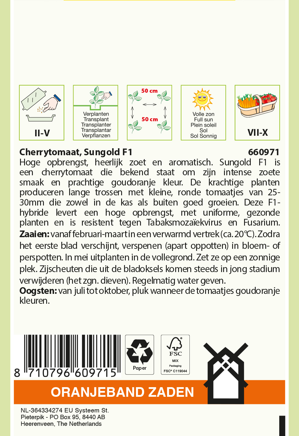 Oranjeband® Cherry Tomato Sungold F1