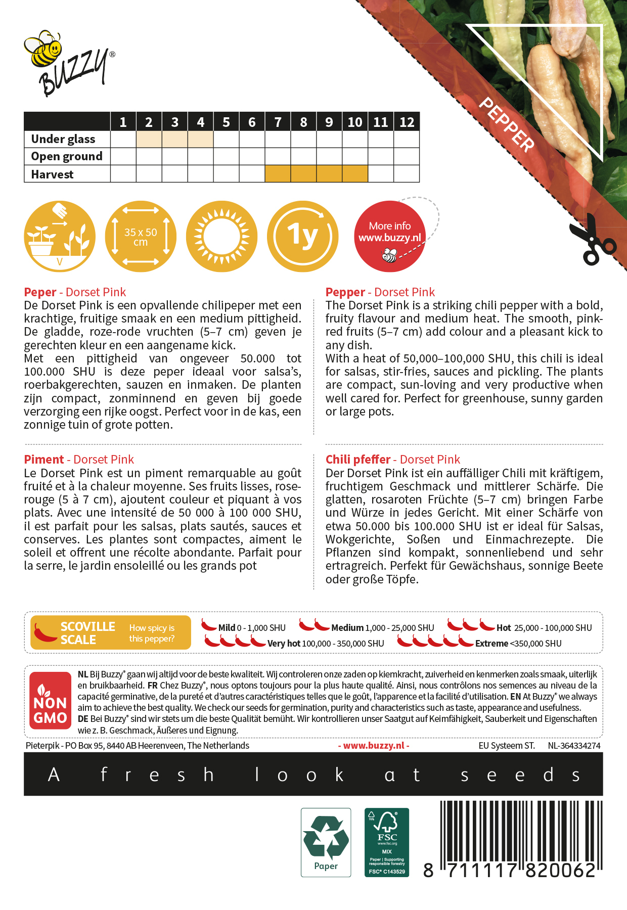 Buzzy® Culinary Peppers Dorset Pink