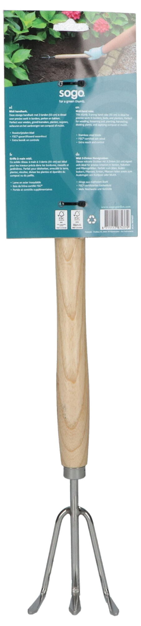 SOGO Midi handhark 3-tands roestvrijstaal
