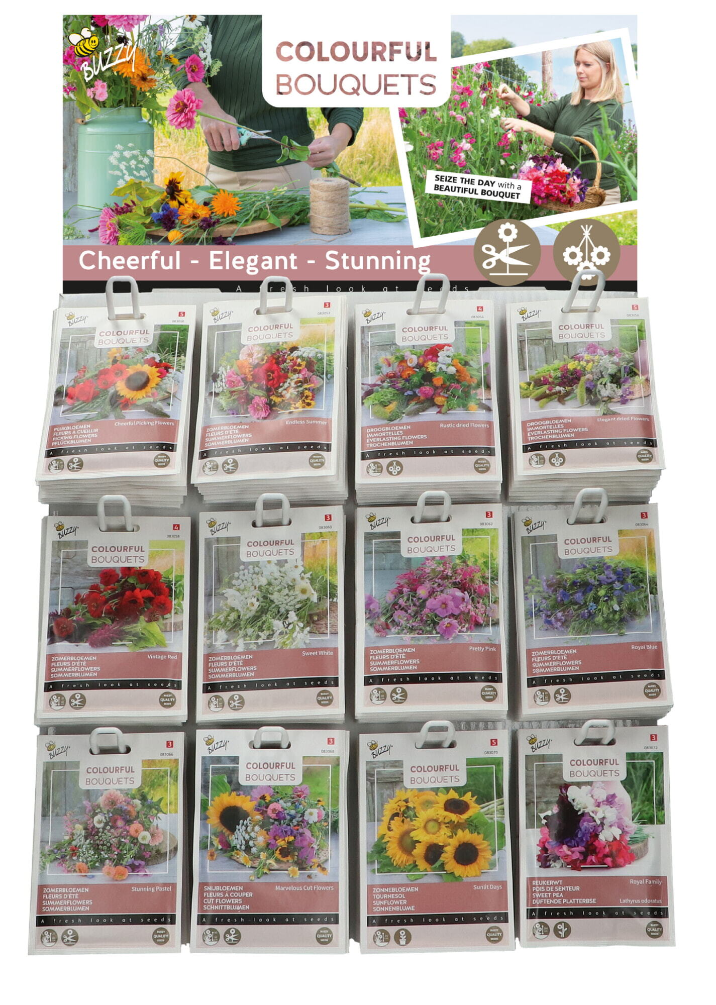 Buzzy® Display Colourful Bouquets 12x10