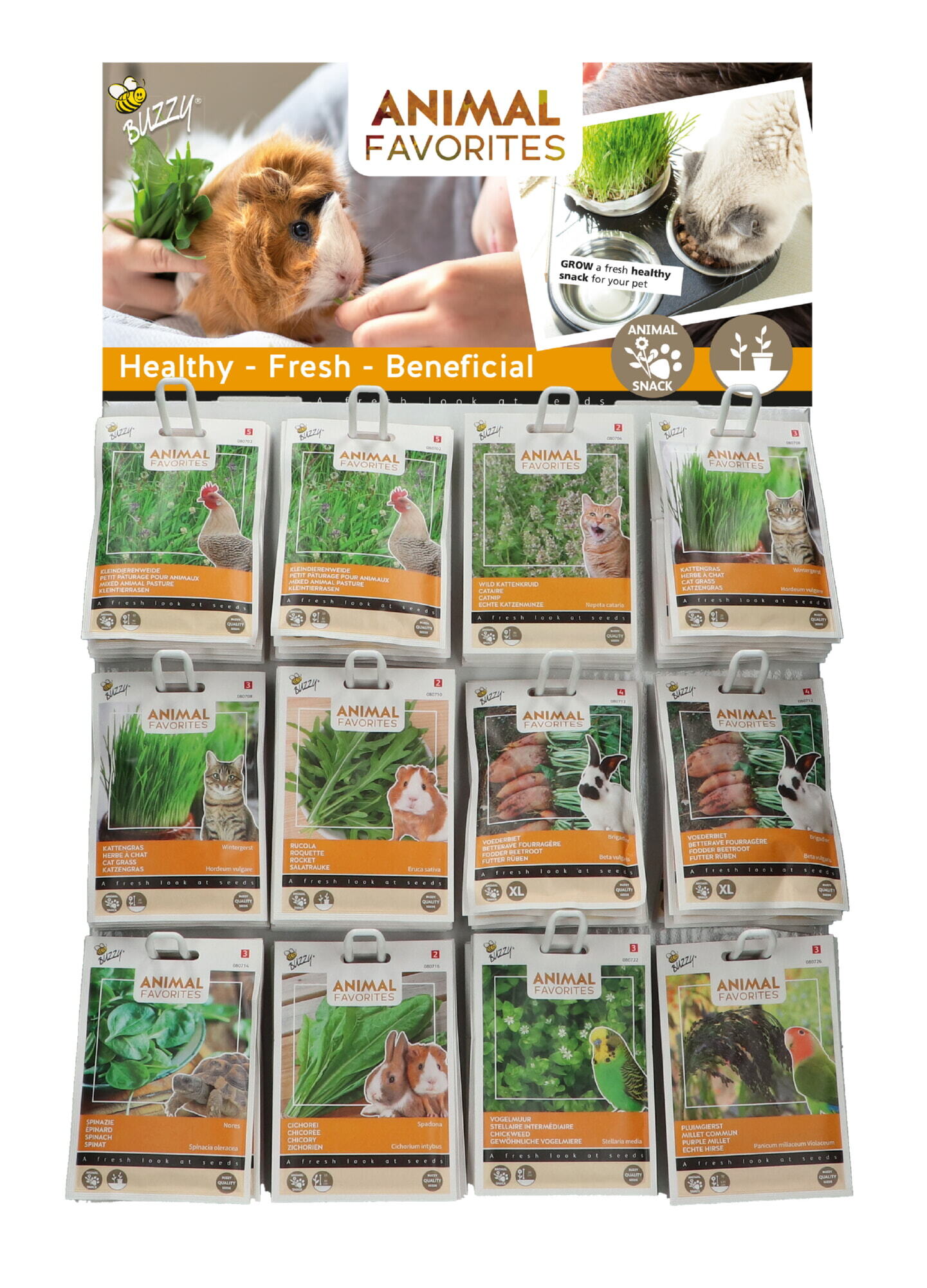 Buzzy® Display Animal Favorites 9 soorten
