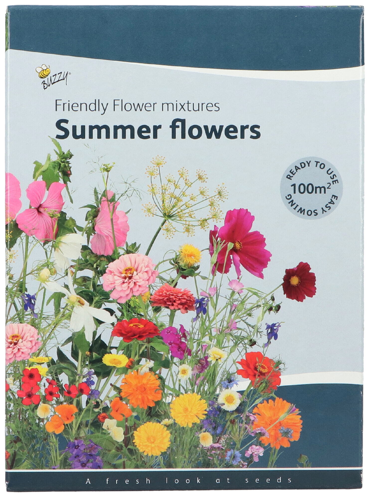 Buzzy® Strooidoosje Friendly Flowers Zomerbloemen 100m²