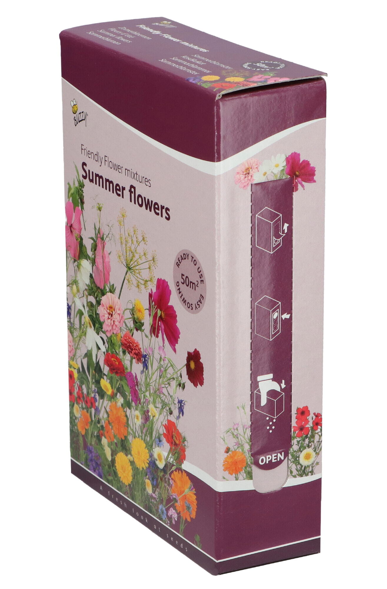 Buzzy® Strooidoosje Friendly Flowers Zomerbloemen 50m²