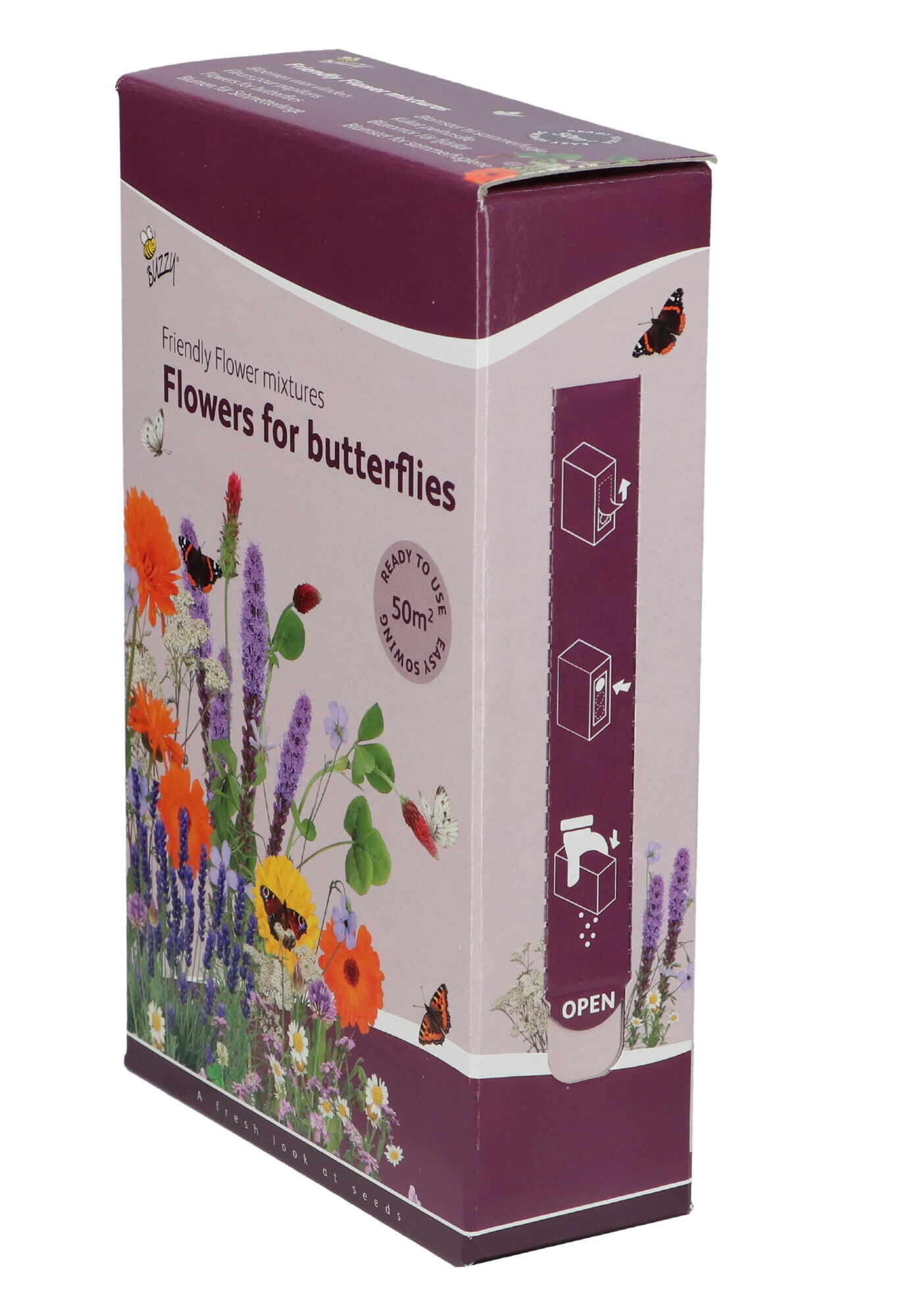 Buzzy® Strooidoosje Friendly Flowers Vlinders Laag 50m²